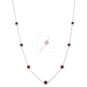 Double Side Disc Rose Gold Necklace