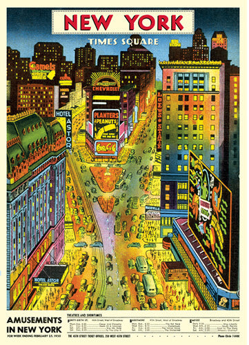 Cavallini Poster - New York Times Square