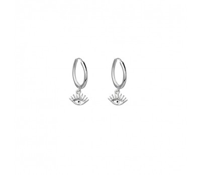 Sterling silver mini hoop earring with hanging eye