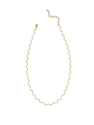 Gold Crinkle Chain Necklace