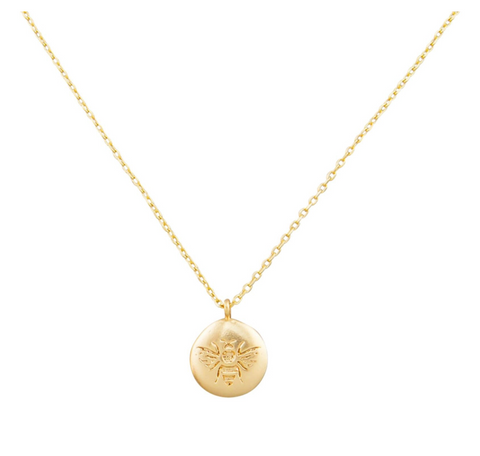 Bee Disc Necklace