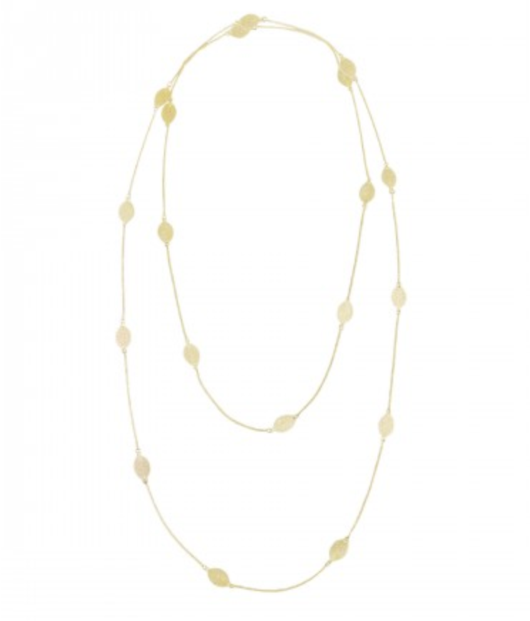 Gold Leaf and Chain Necklace